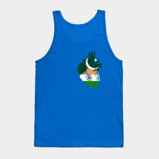 Pakistan and India flag heart Tank Top by Bun Art Store